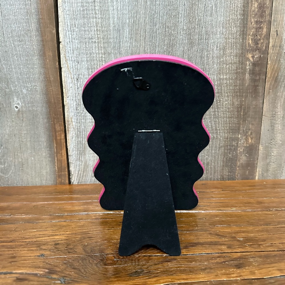 Scalloped Mirror in Hot Pink Wall Hanging or Tabletop - Picture 9 of 13